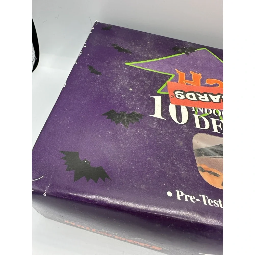 Vtg Halloween String Lights Set of 10 Jack O‎ Lantern Pumpkin Blow Mold WORKING
